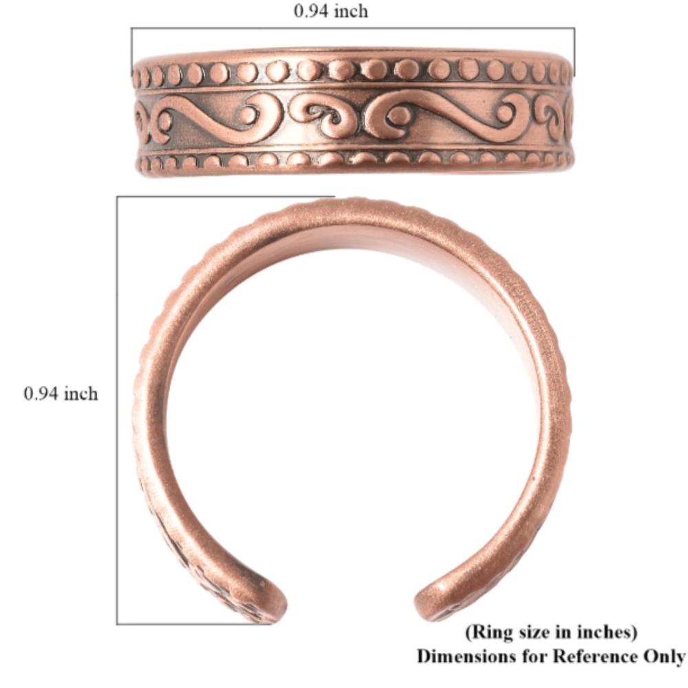 UNISEX MAGNETIC BY DESIGN OPEN RING WITH MAGNETIC ENDS  IN ROSETONE COPPER - Picture 2 of 7